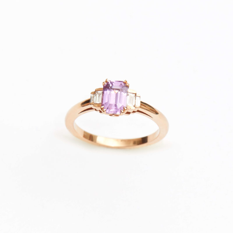 Bague Esmeralda – Saphir rose 1.19 carats