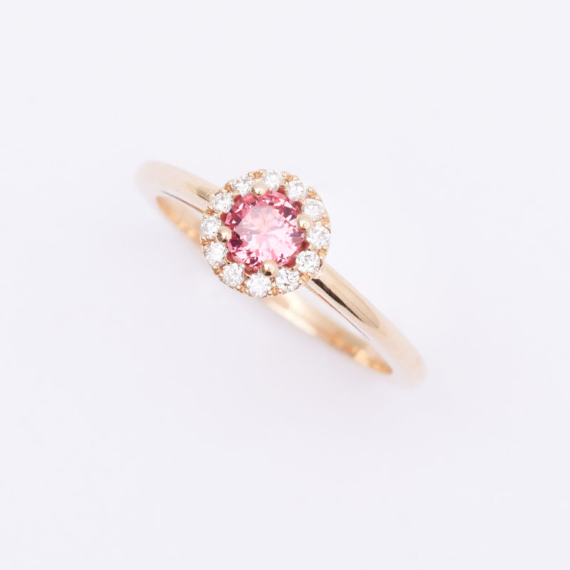 bague spinelle rose