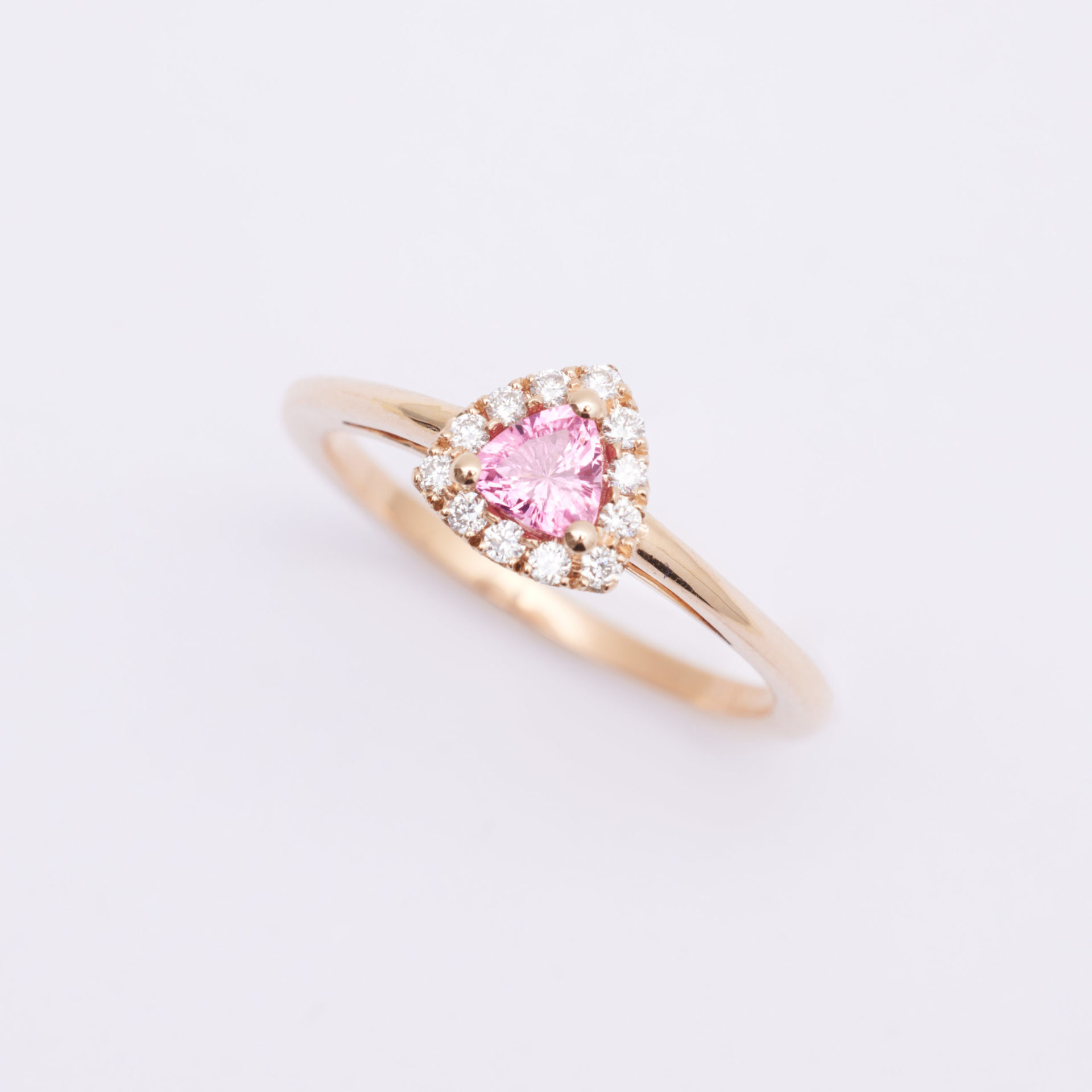 bague spinelle rose