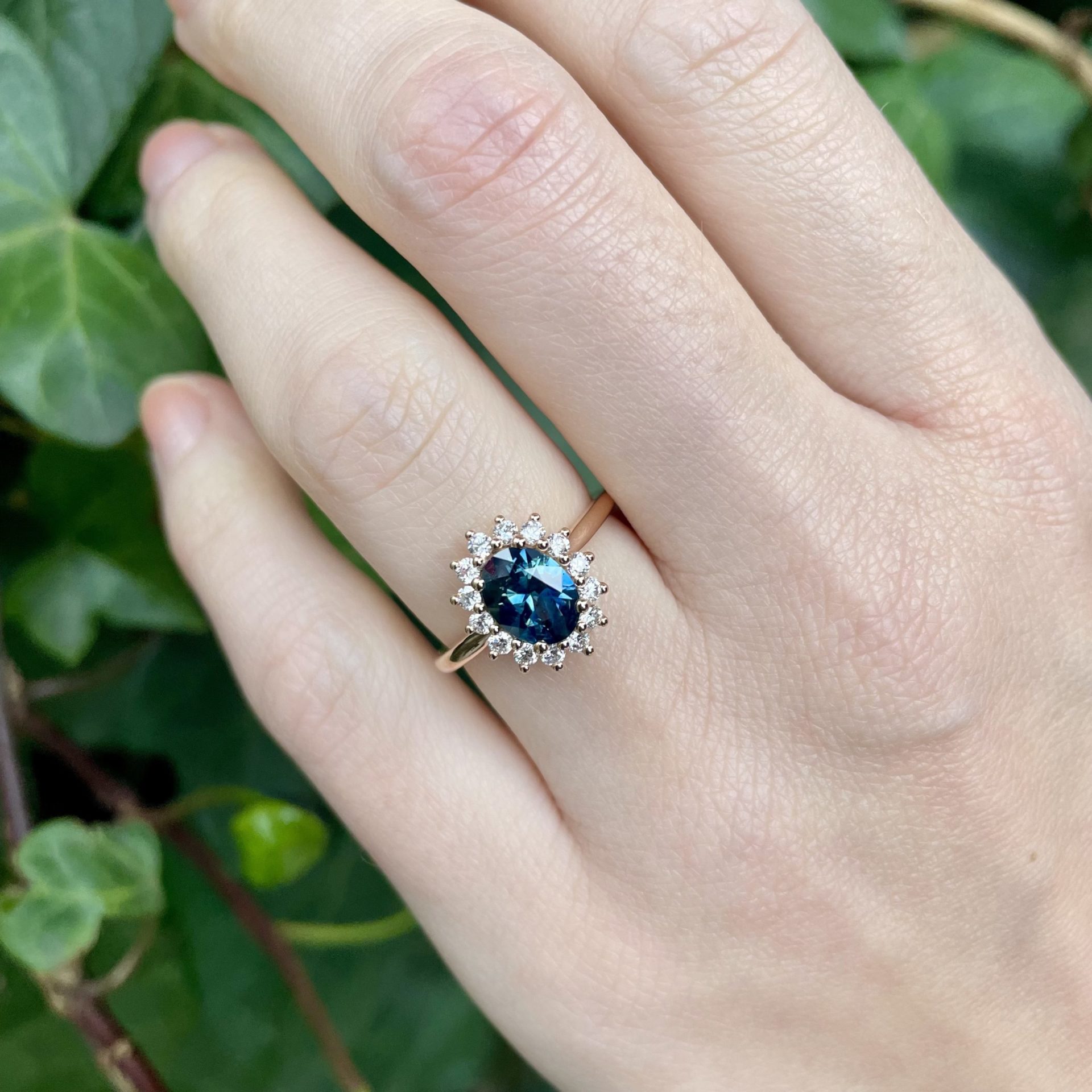 Bague Saphir Teal Indigo