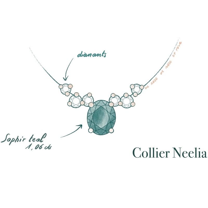 Collier Saphir Teal