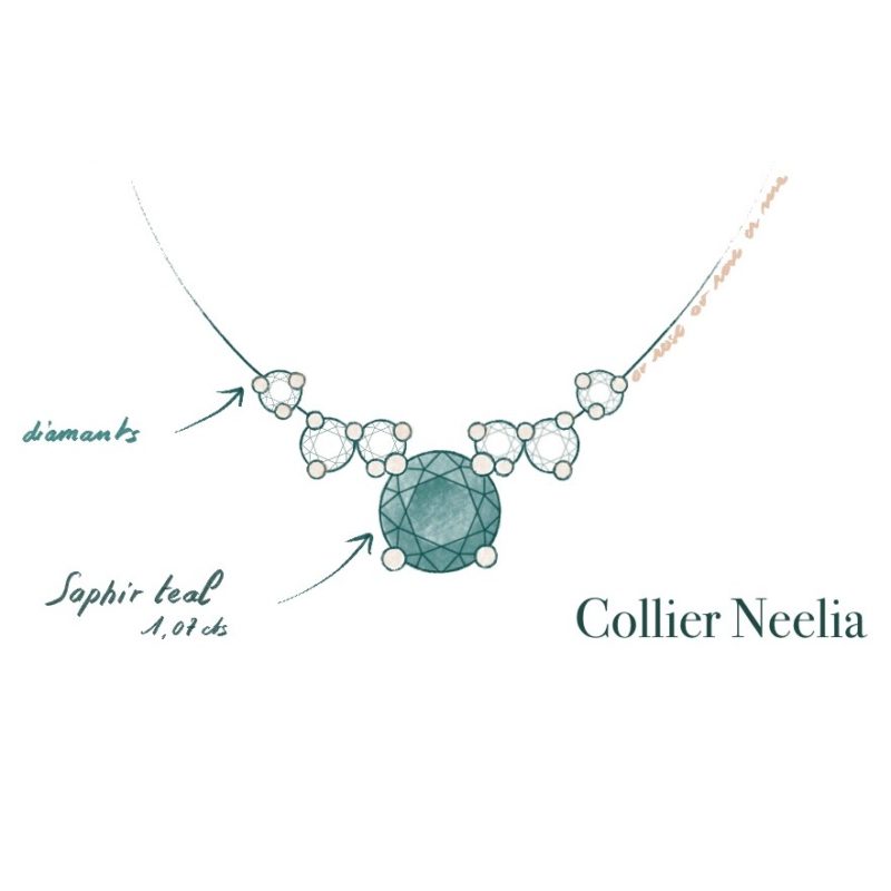 Collier Saphir Teal