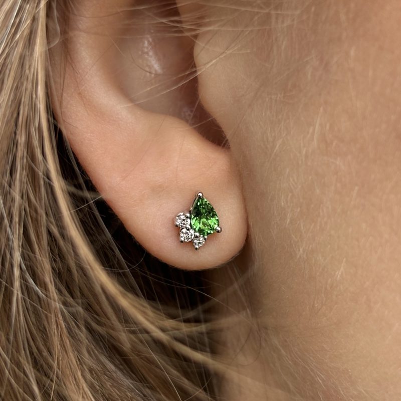 Boucle d'oreille Tsavorite