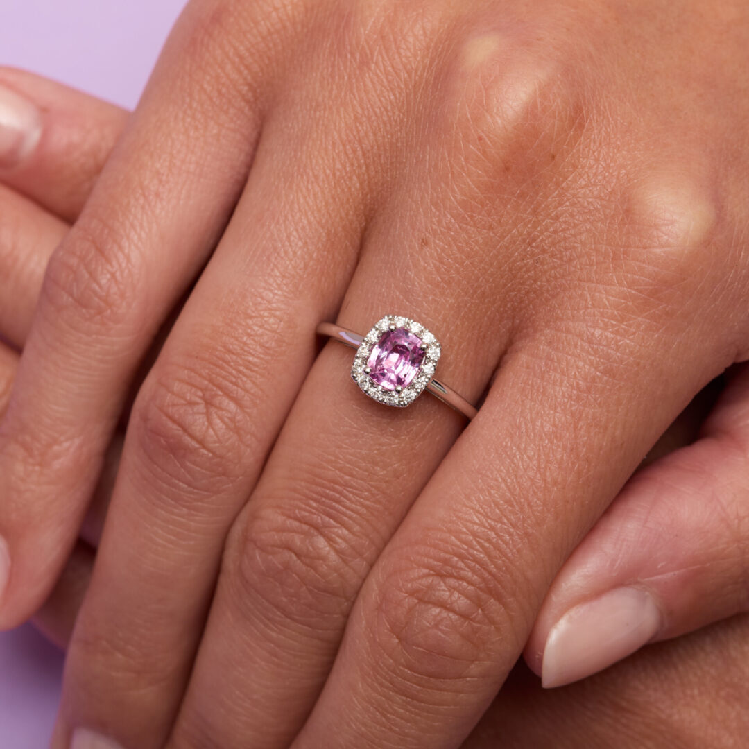 bague saphir rose