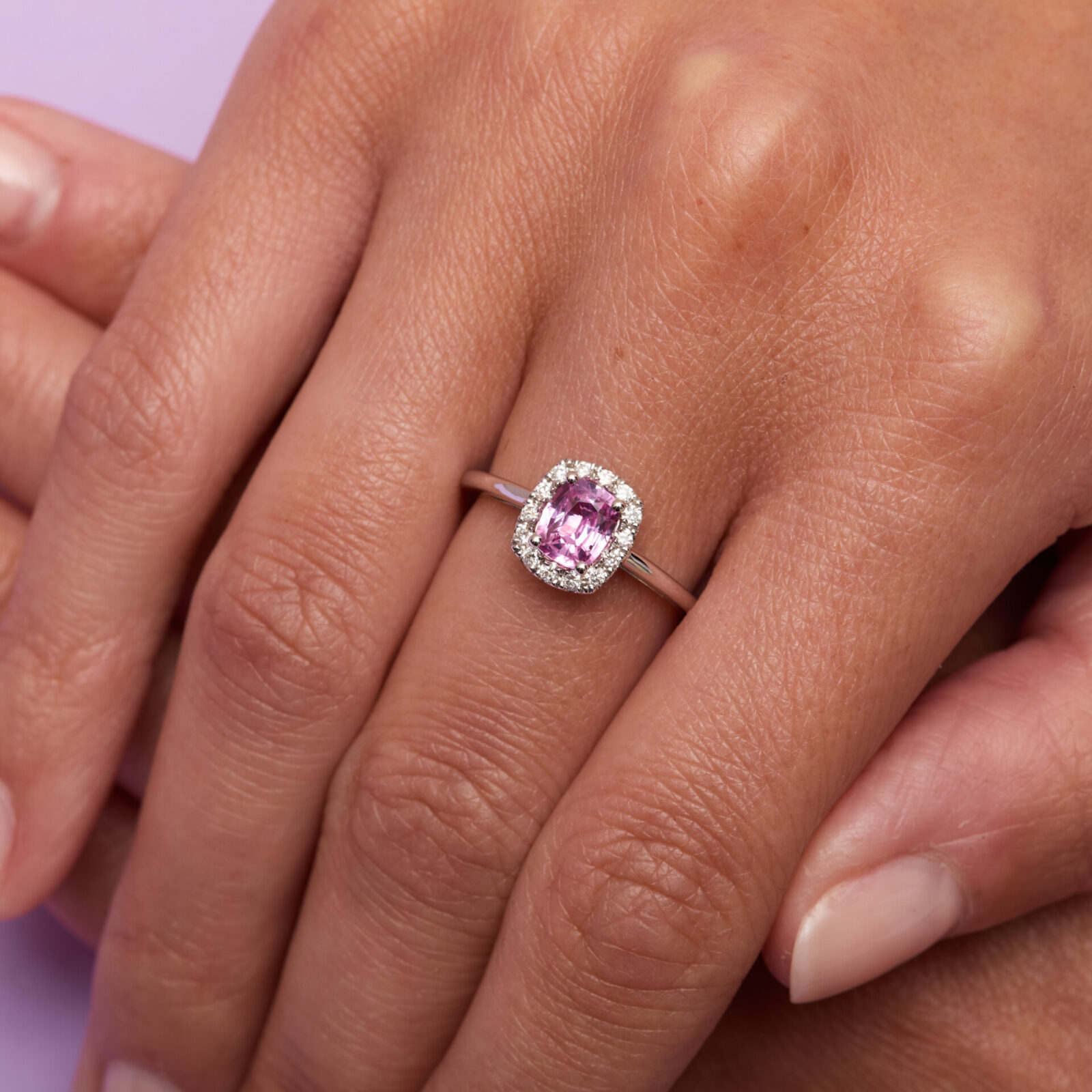 bague saphir rose