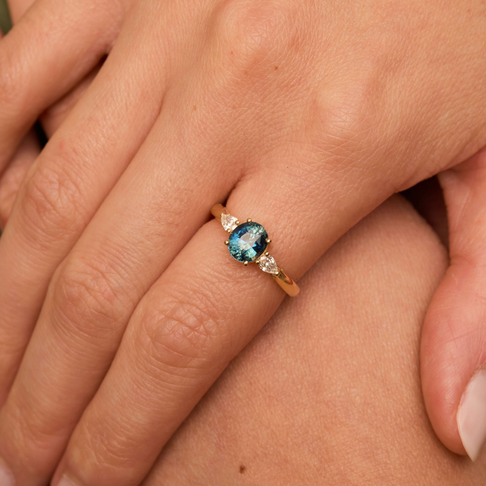 Bague Trilogie Saphir Teal