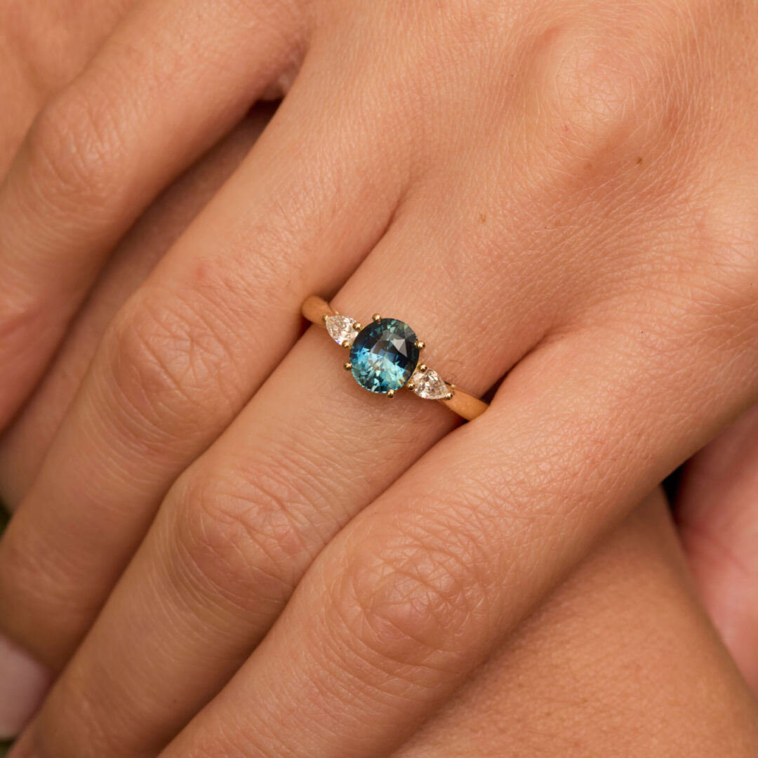 Bague Trilogie Saphir Teal