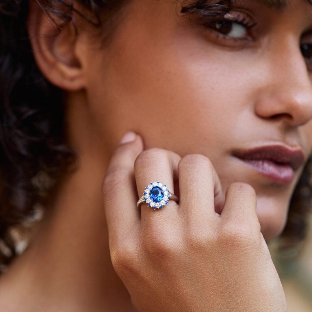 bague marguerite saphir