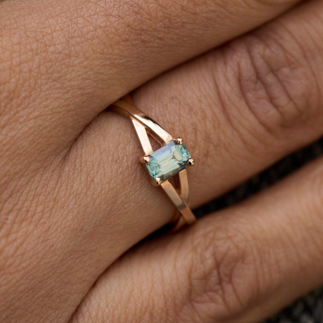 Bague Trinco - Saphir Teal 0.74 carats