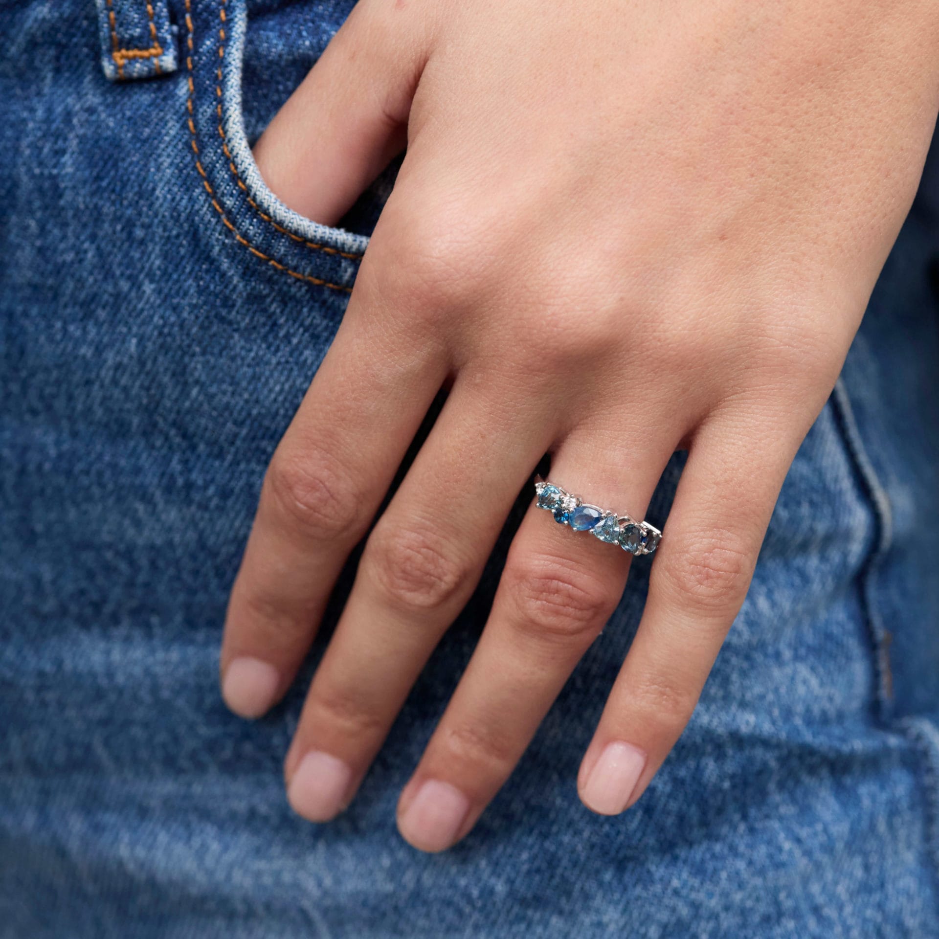 Bague Constellation - Saphir Teal Indigo 2.00 carats – Image 2