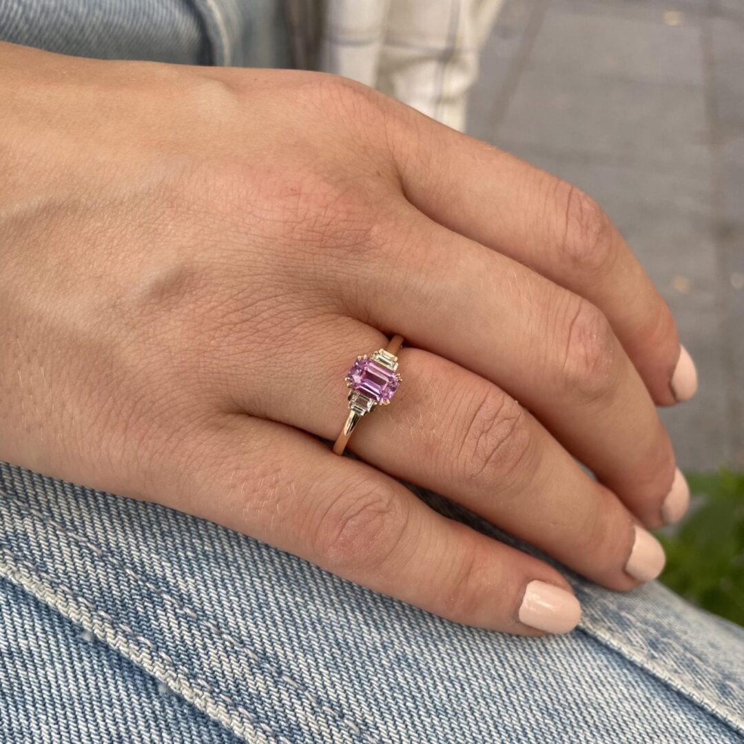 Bague Esmeralda – Saphir rose 1.19 carats