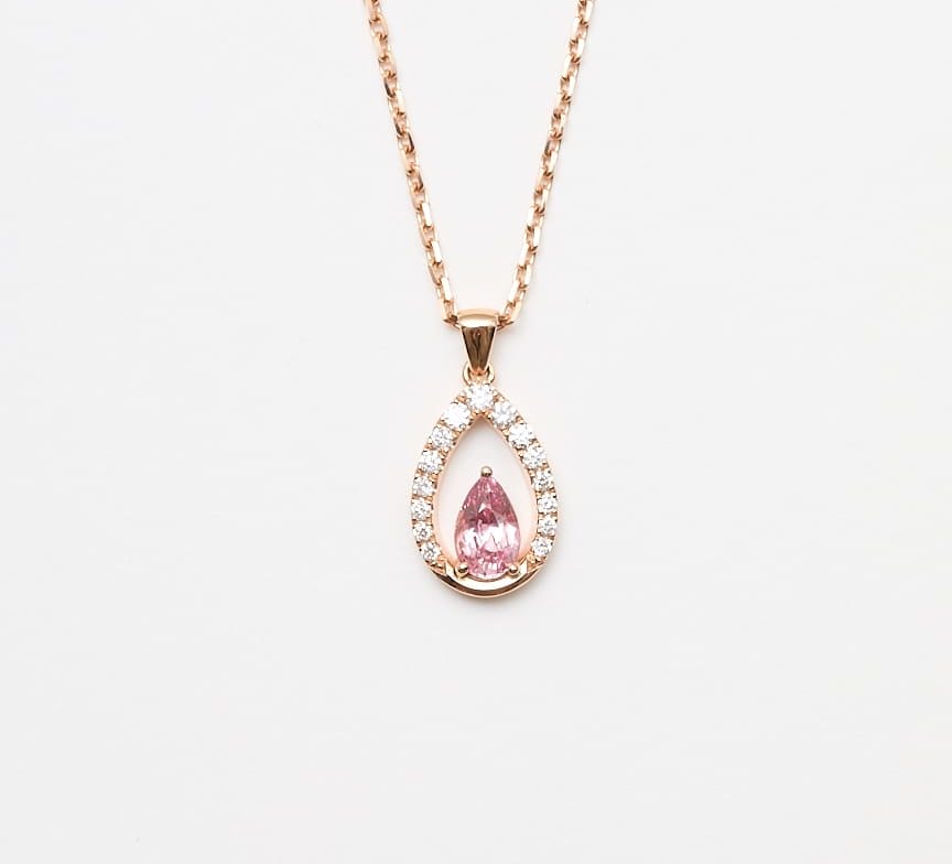 Collier Saphir Padparadscha