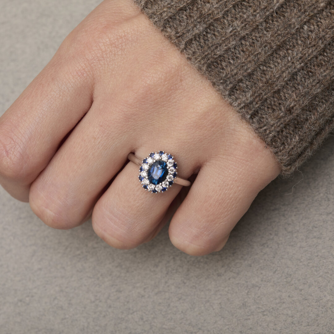 Bague Saphir Teal Indigo