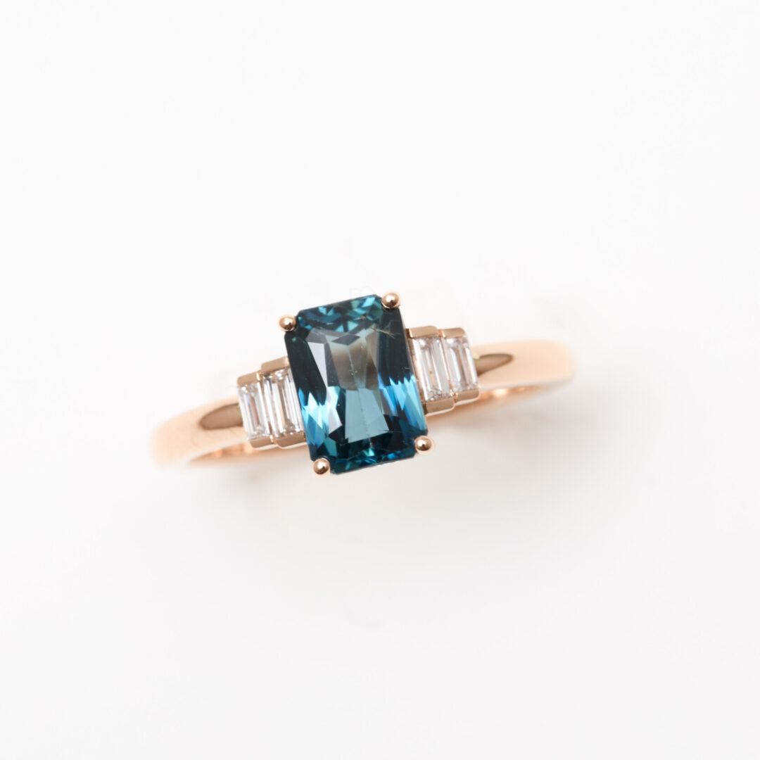 Bague Saphir Teal Indigo