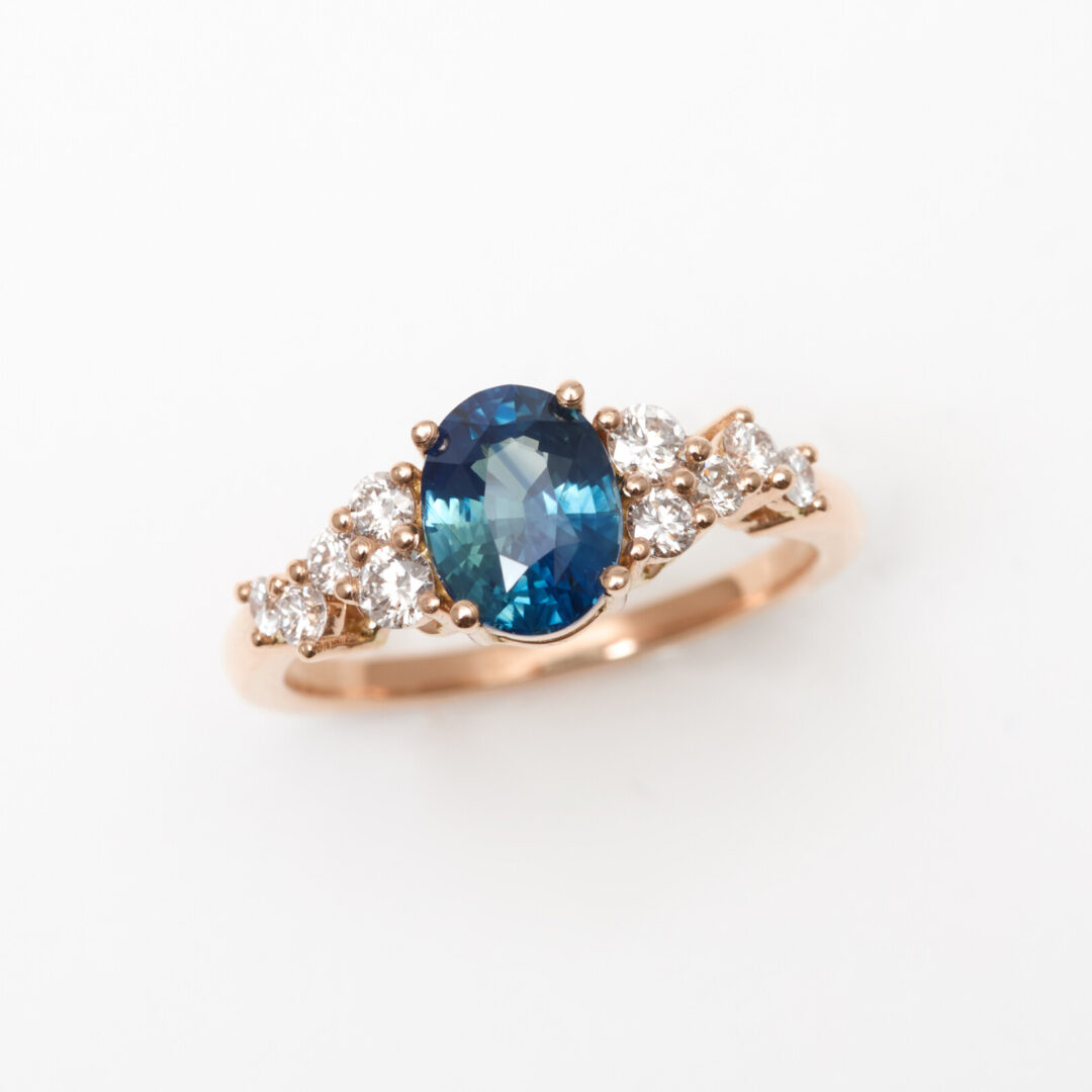 Bague Saphir Teal Indigo