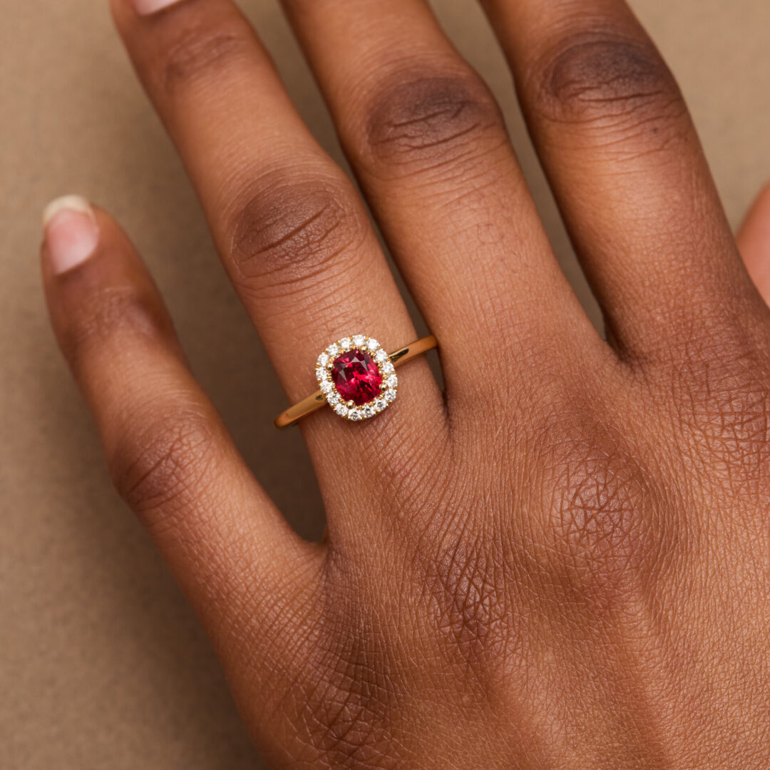 bague spinelle rouge