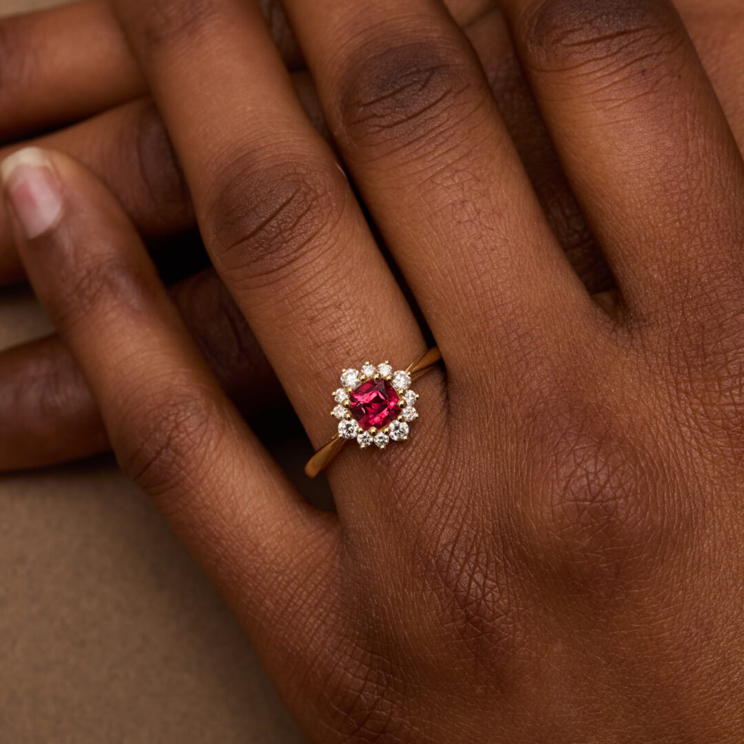 bague spinelle rouge