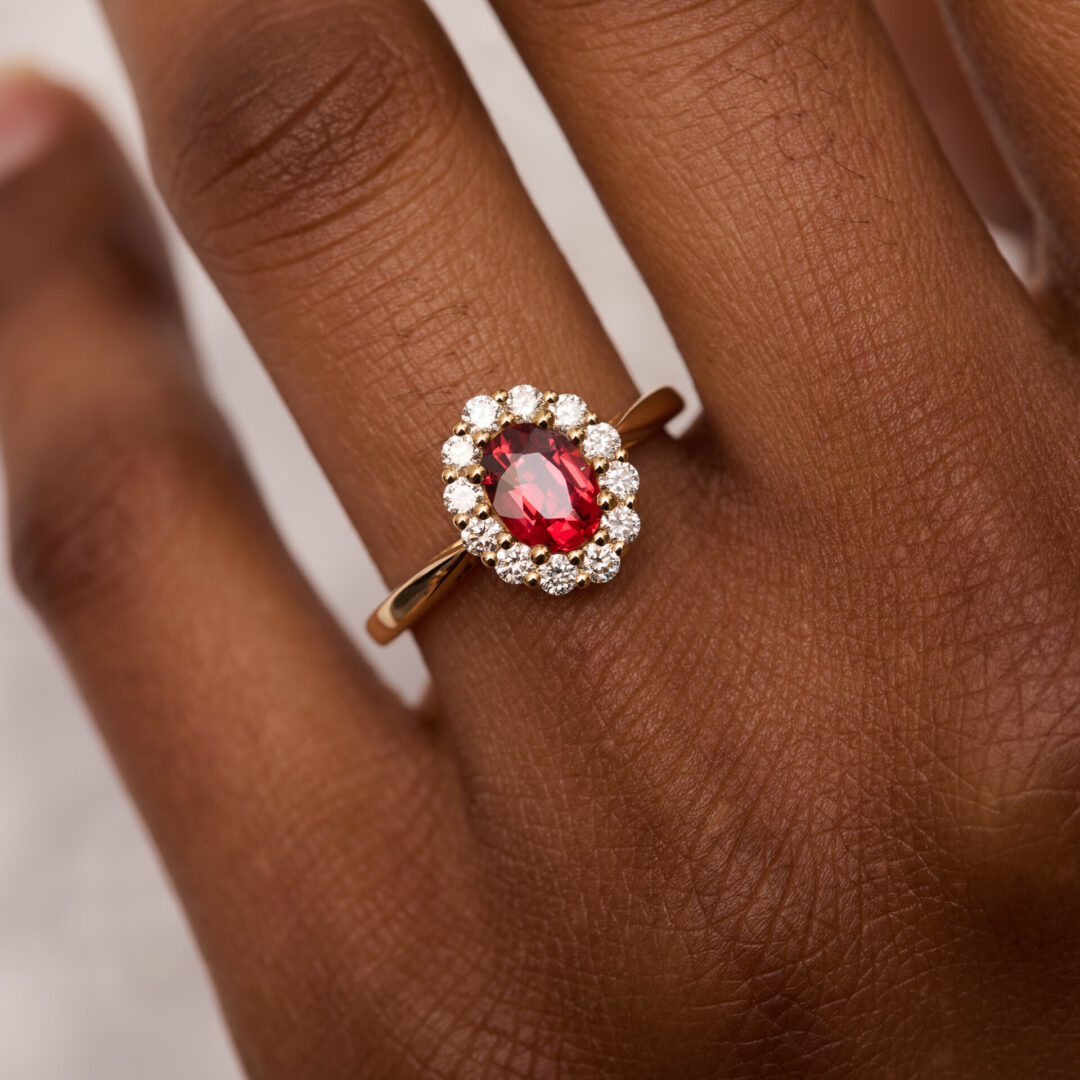 bague spinelle rouge