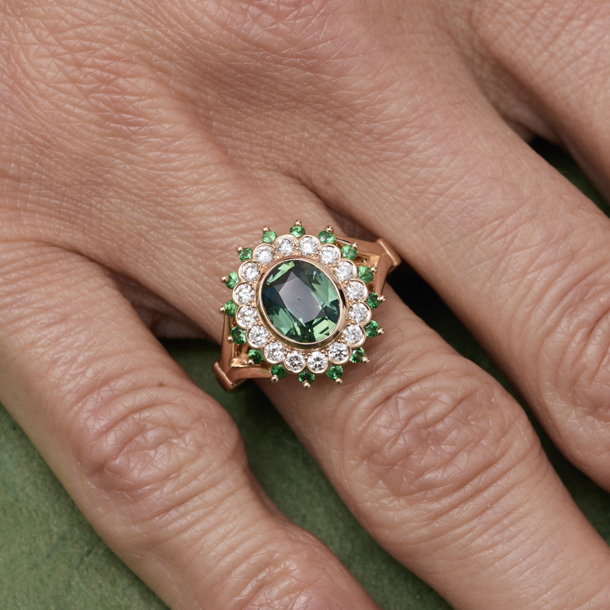 Bague Colombo - Saphir Teal