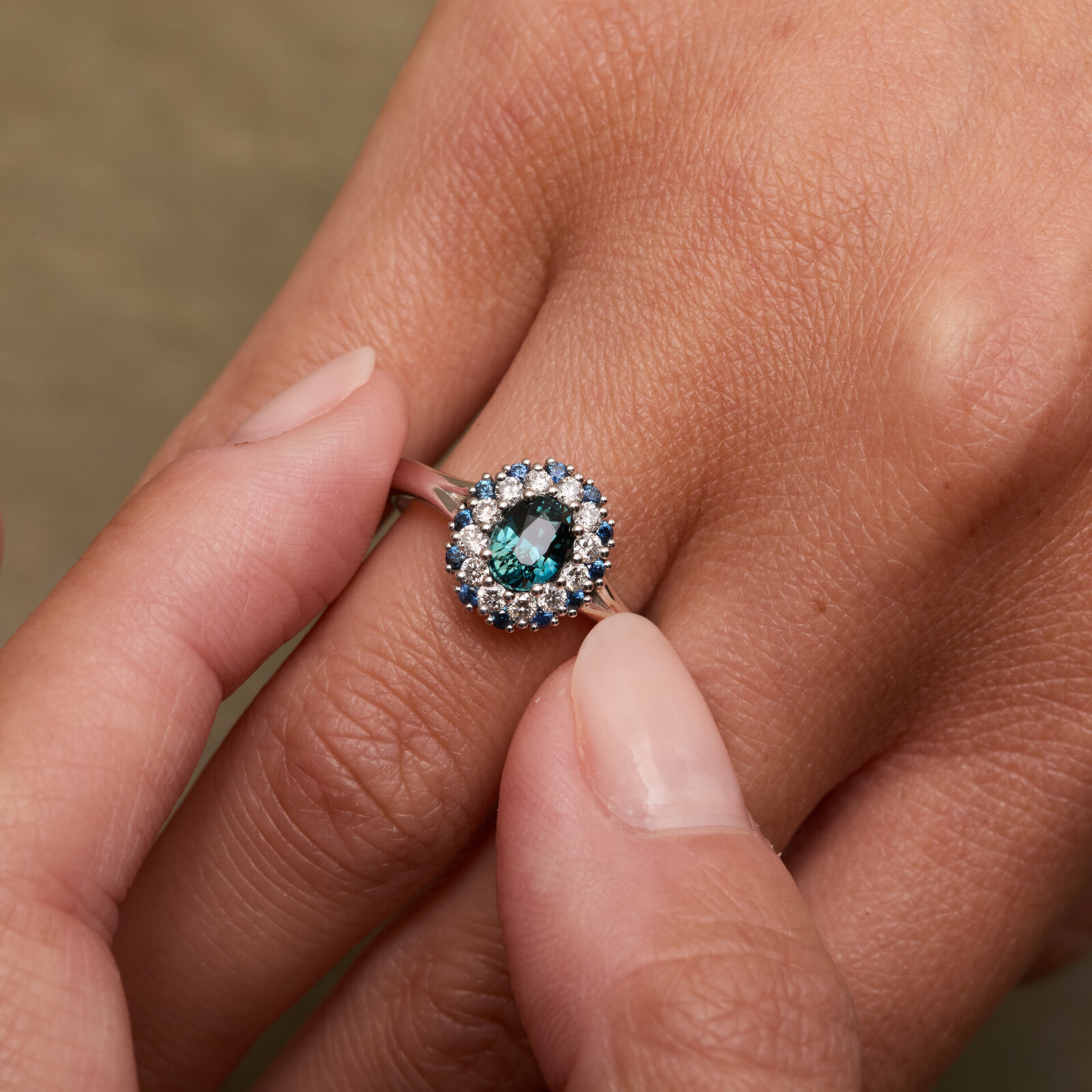 bague saphir teal