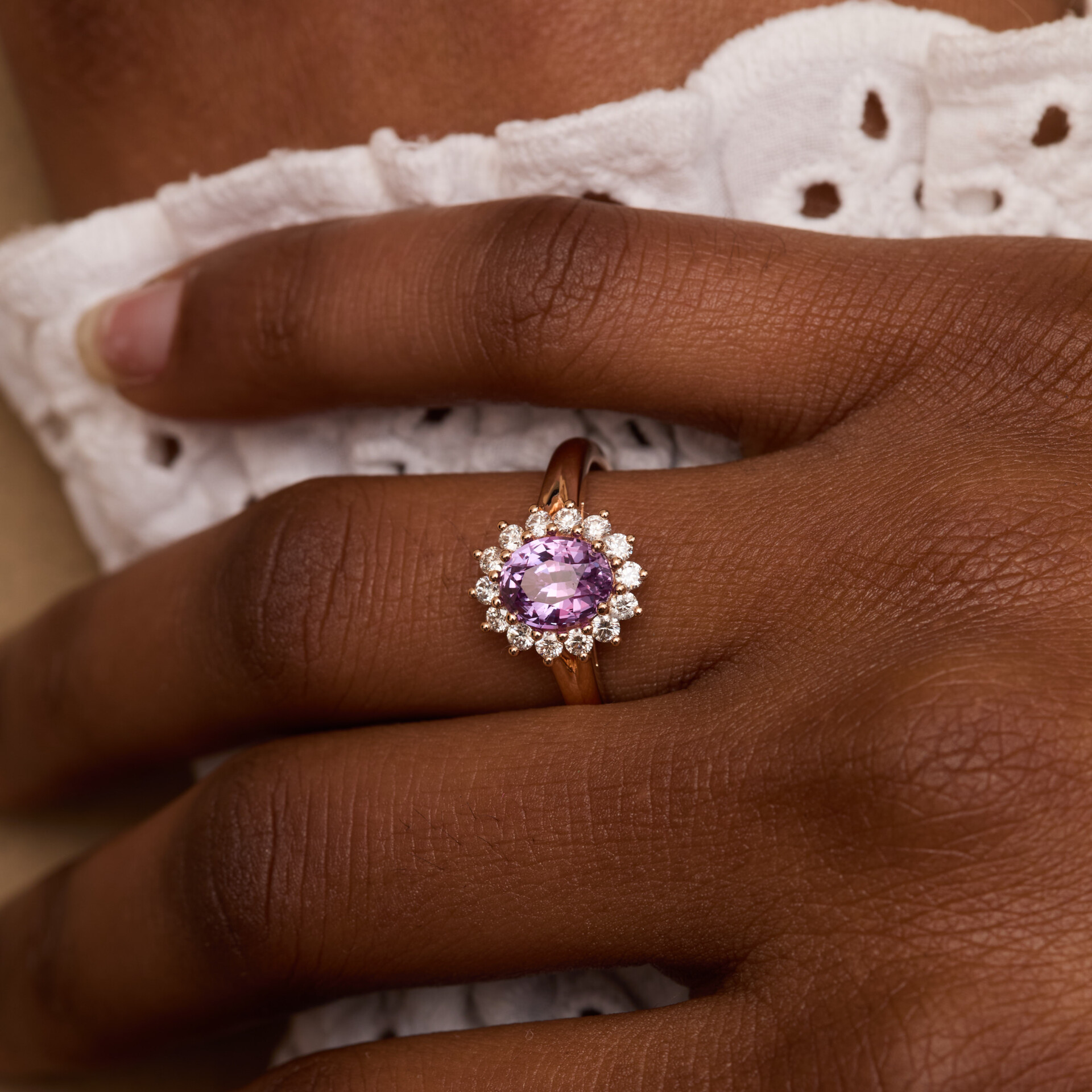 bague saphir rose