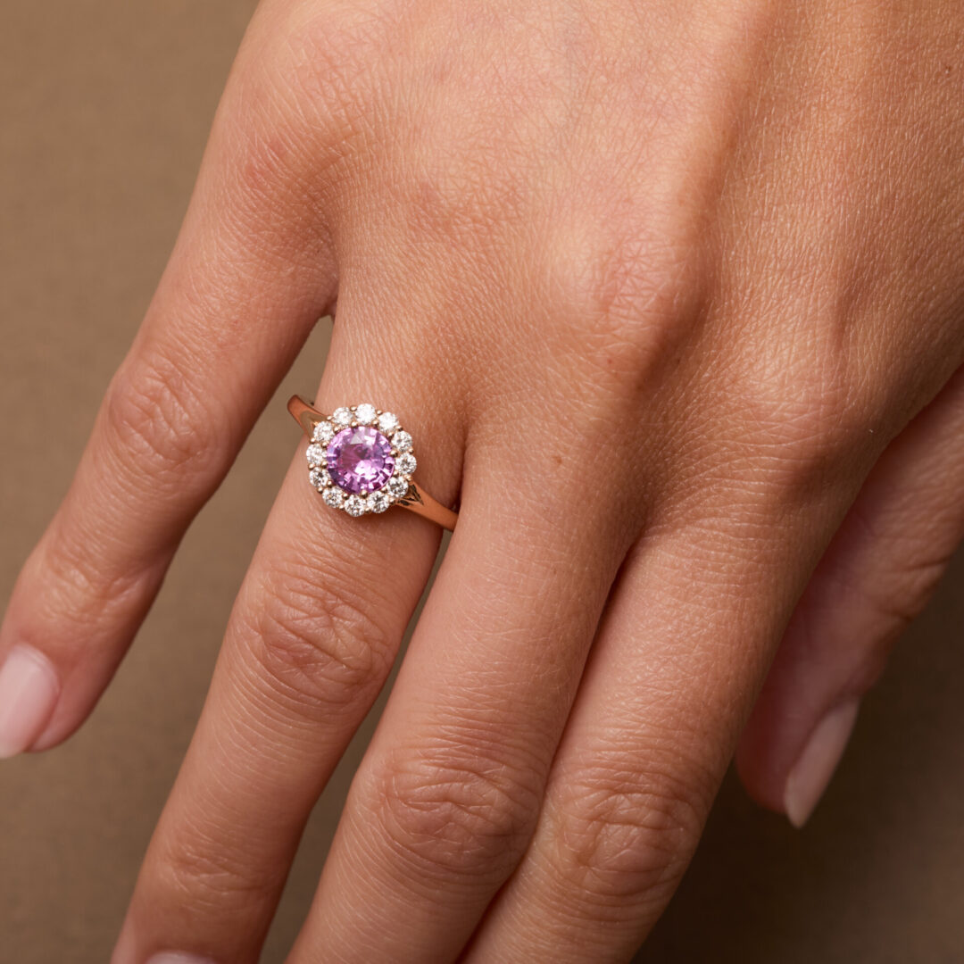 bague saphir rose