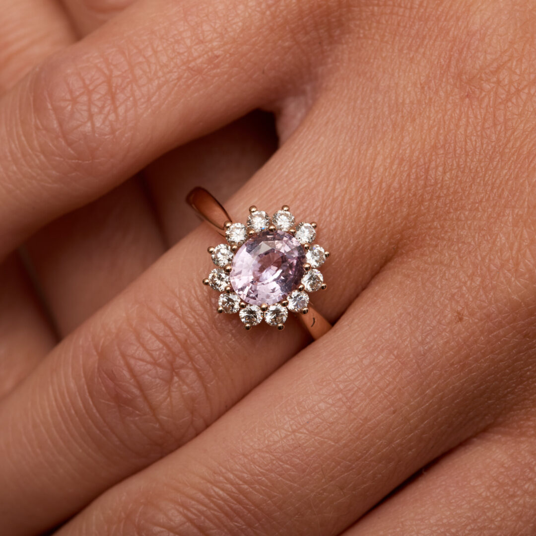 bague saphir rose