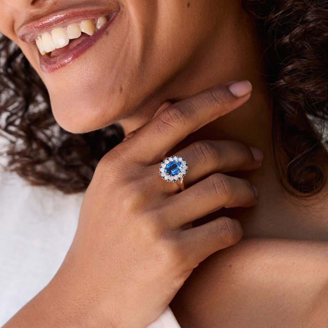 bague marguerite saphir