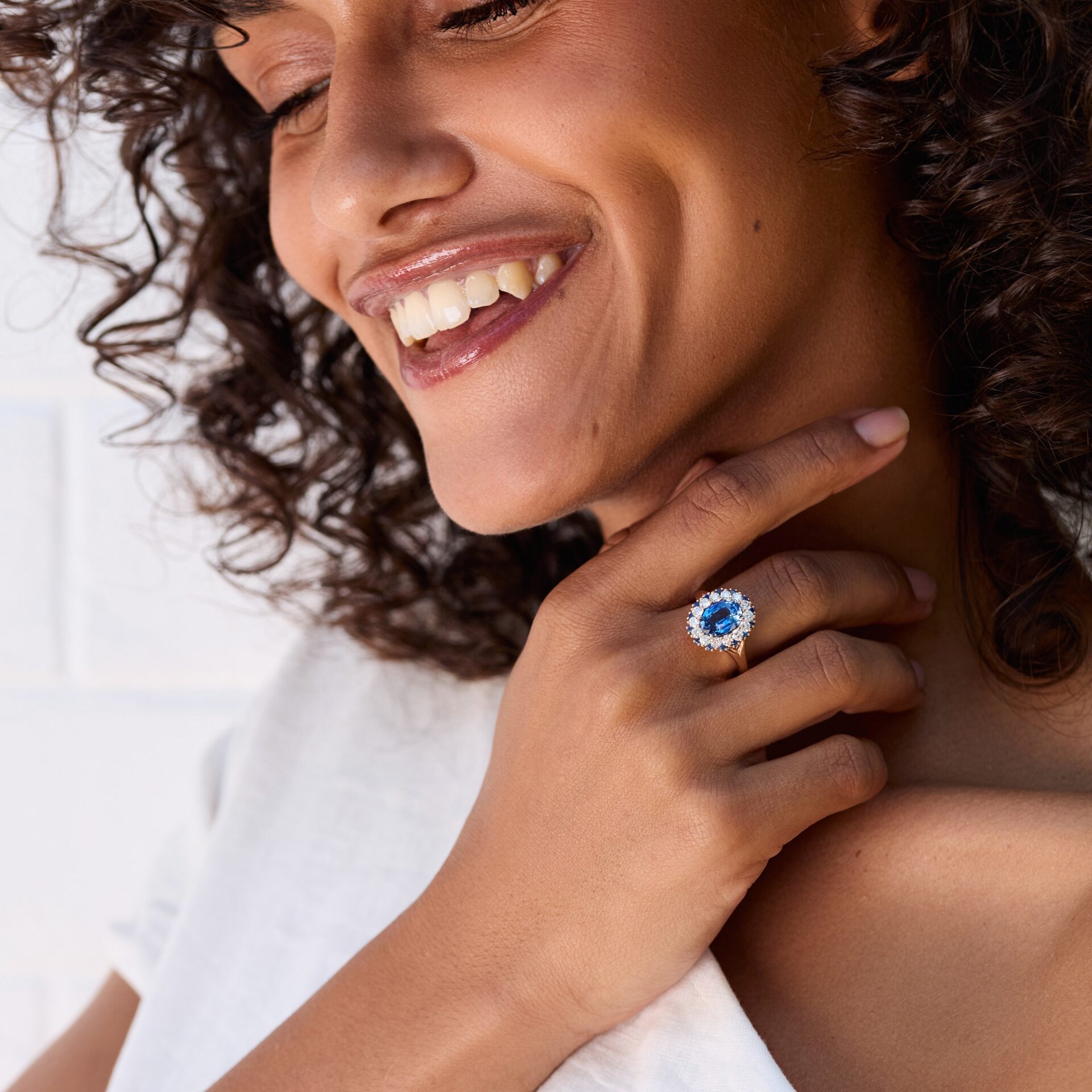 bague marguerite saphir