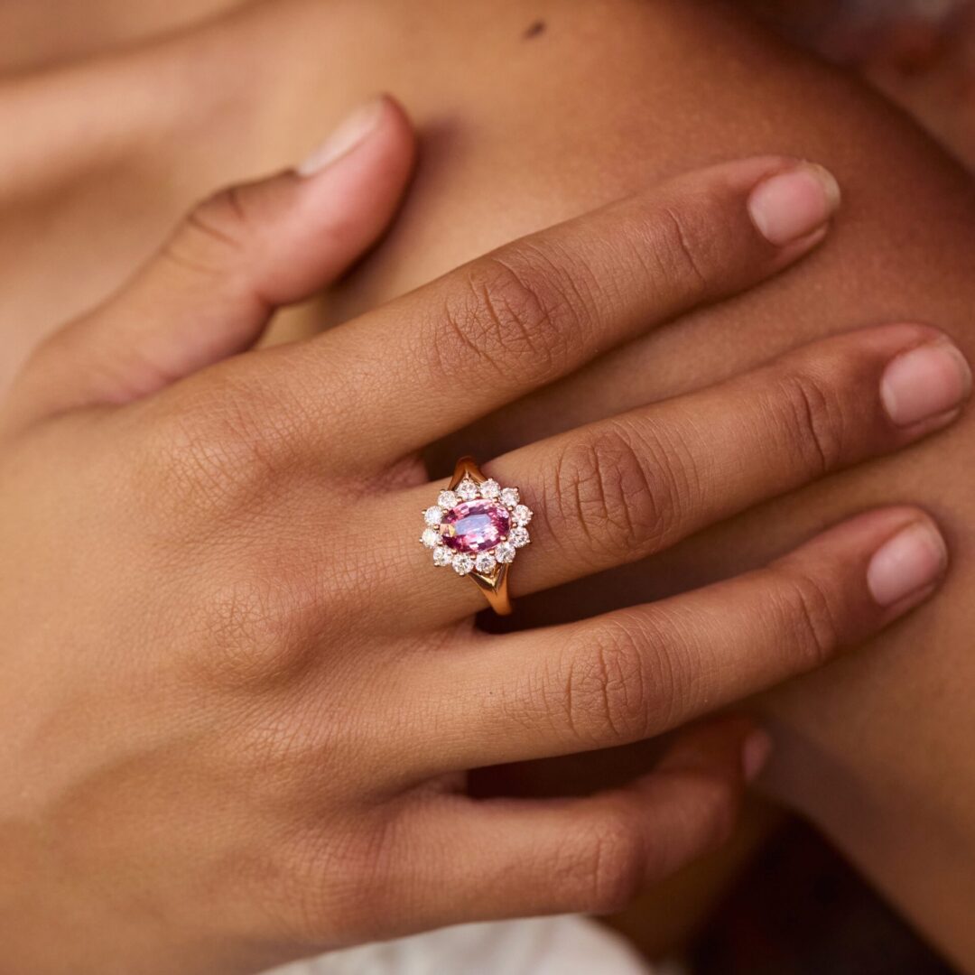 bague saphir rose