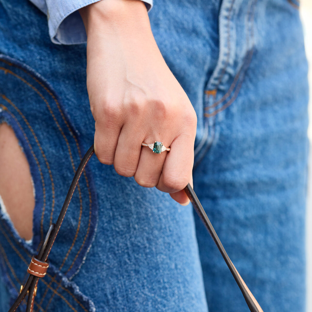 bague saphir teal