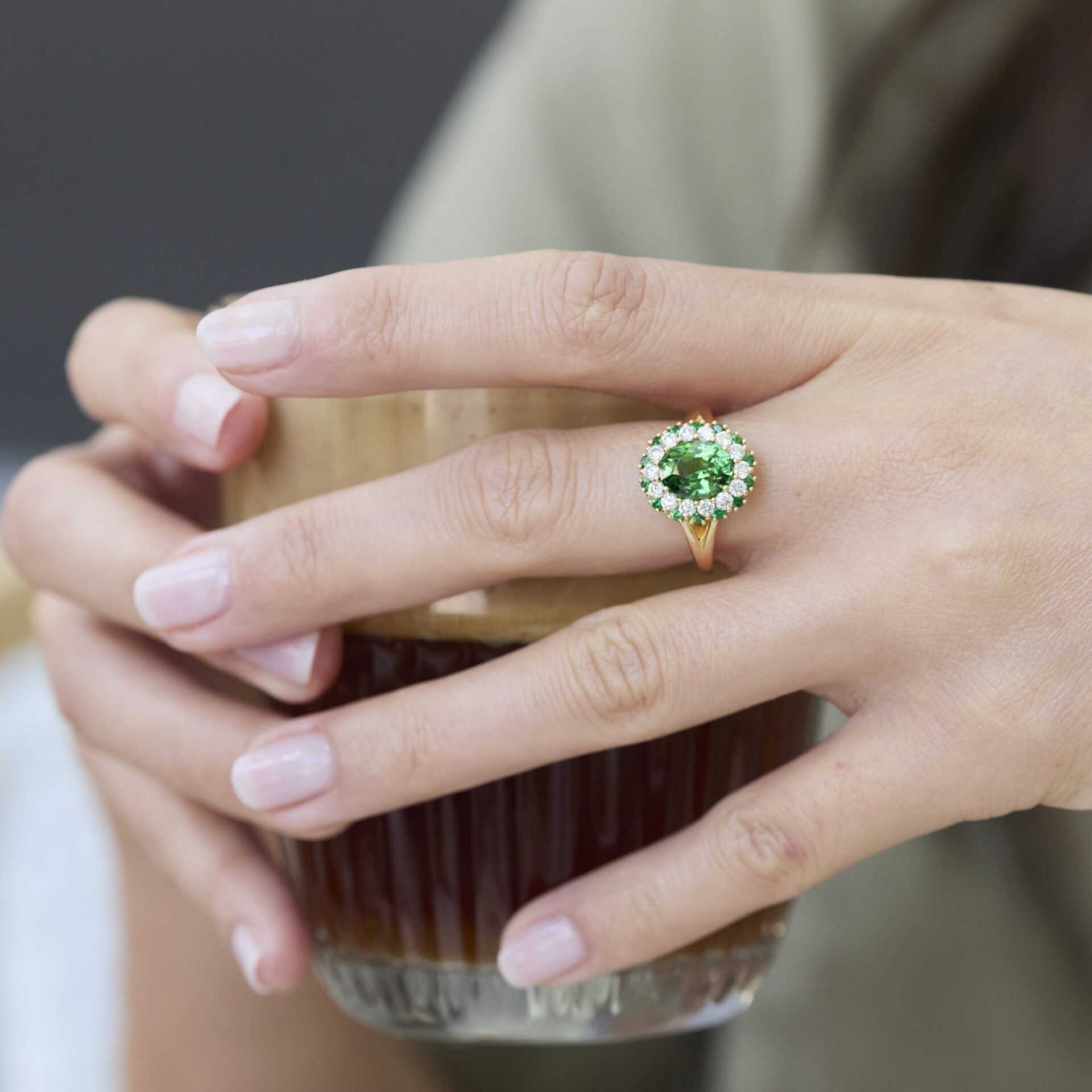 Bague marguerite Tsavorite