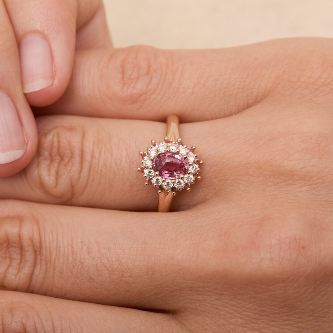 bague saphir rose