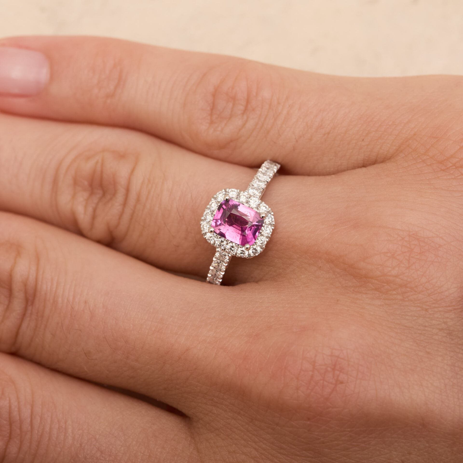 bague saphir rose