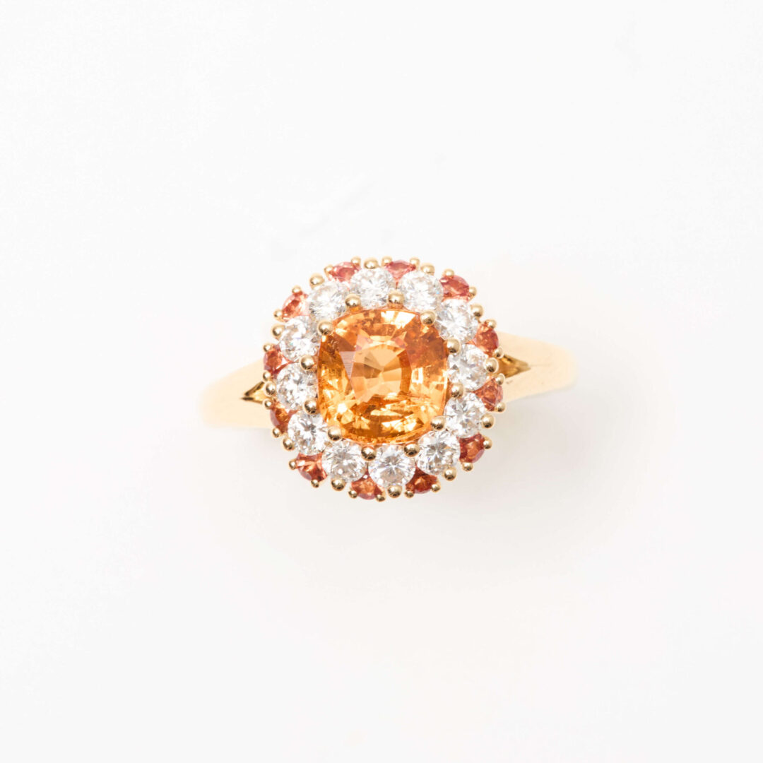 Bague pompadour Grenat Mandarin