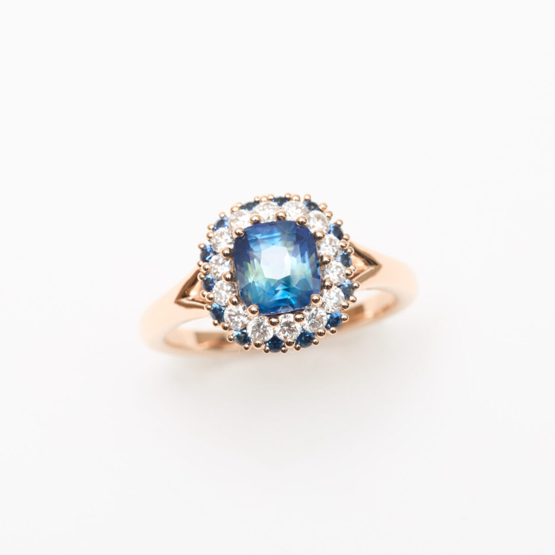 bague marguerite saphir teal