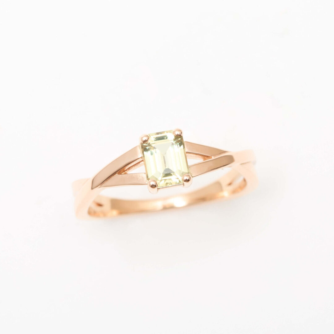 Bague solitaire Saphir Jaune