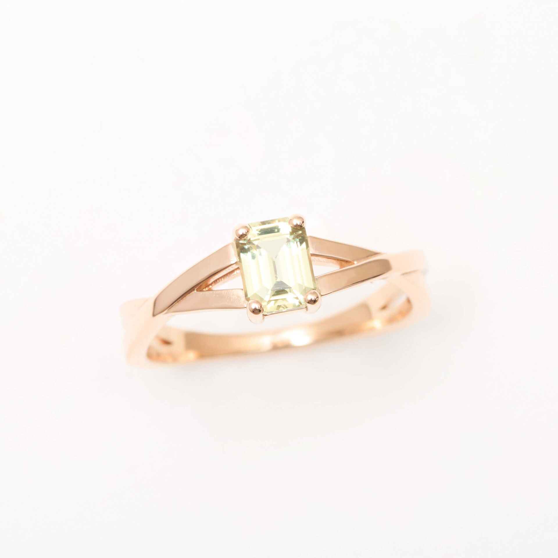 Bague solitaire Saphir Jaune