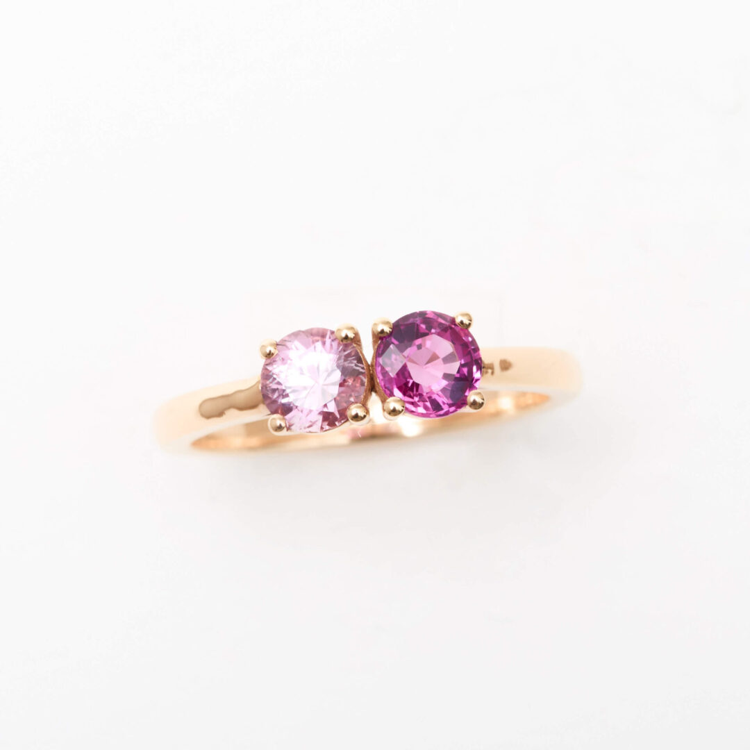 Bague Toi & Moi Saphir rose