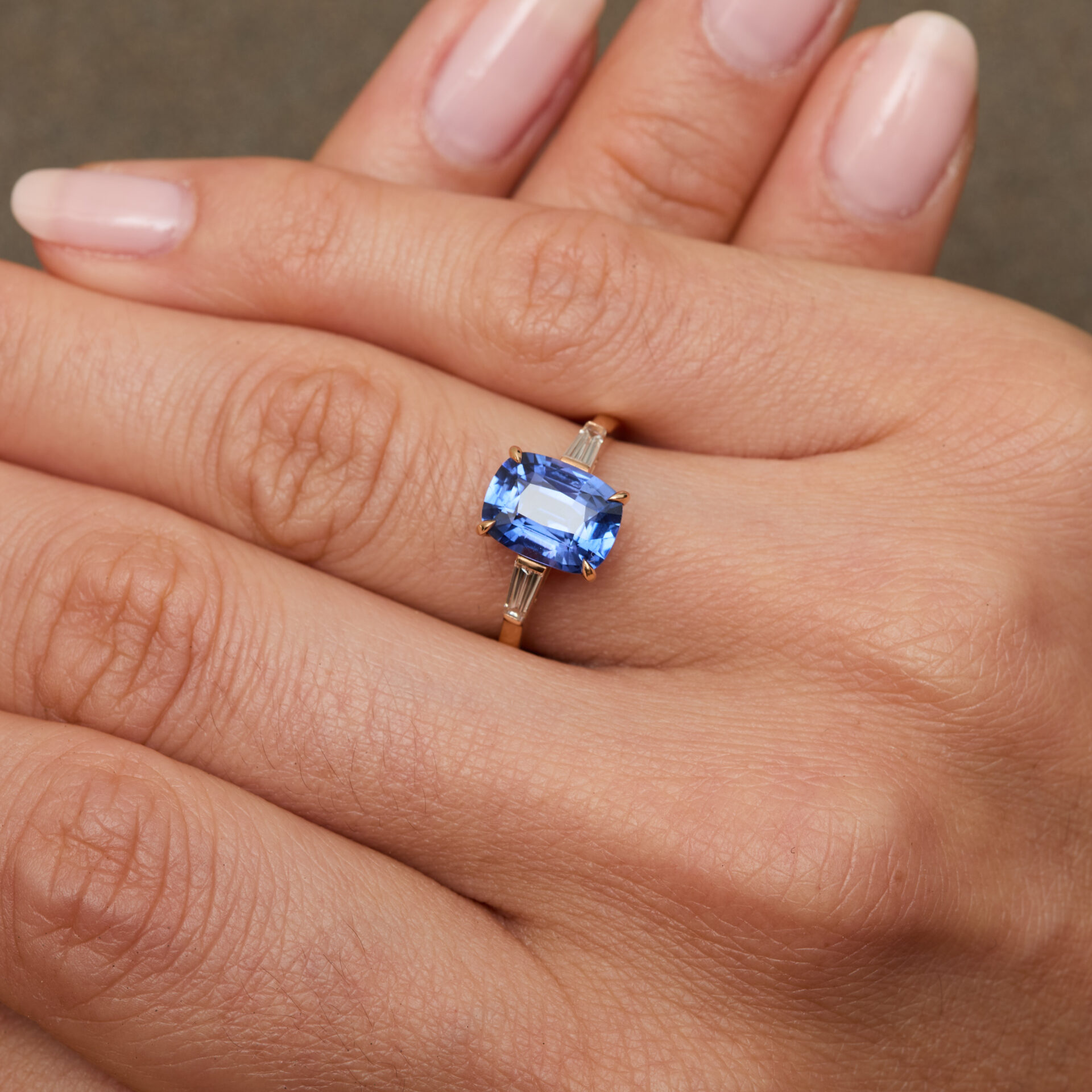 Bague Trilogie Saphir Bleu