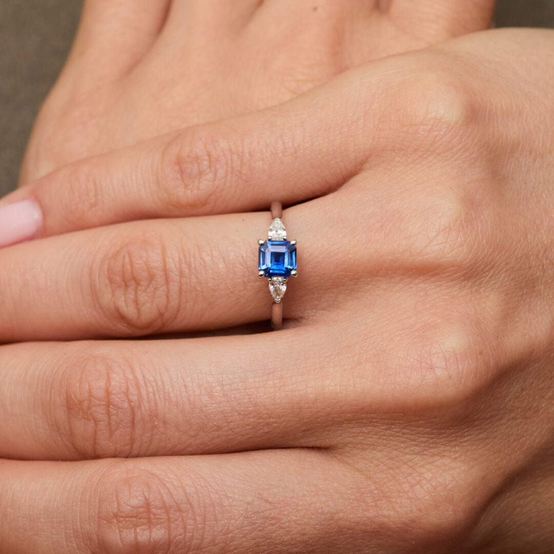 Bague trilogie Saphir Bleu