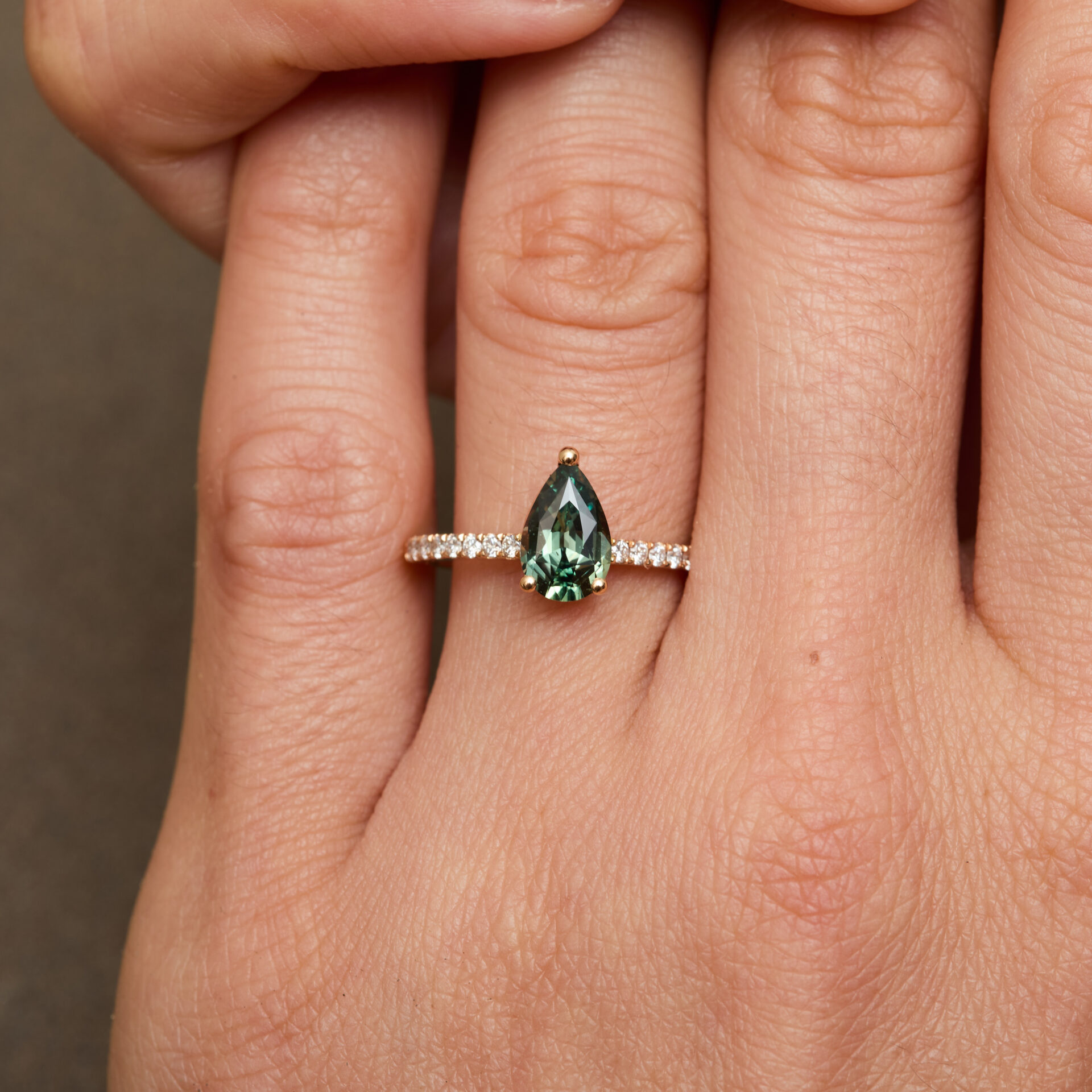 Bague Solitaire Saphir Teal