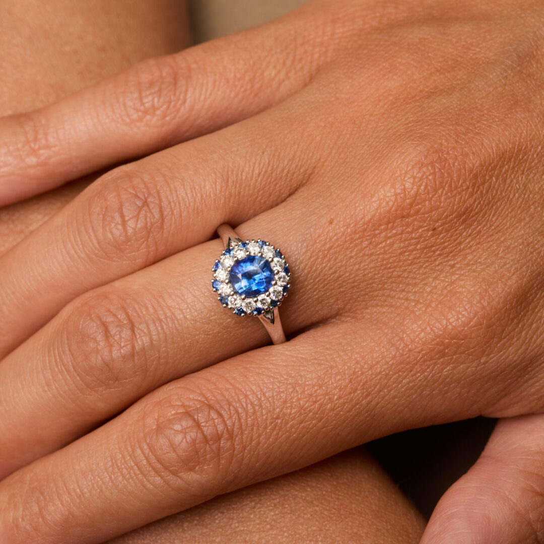 bague marguerite saphir