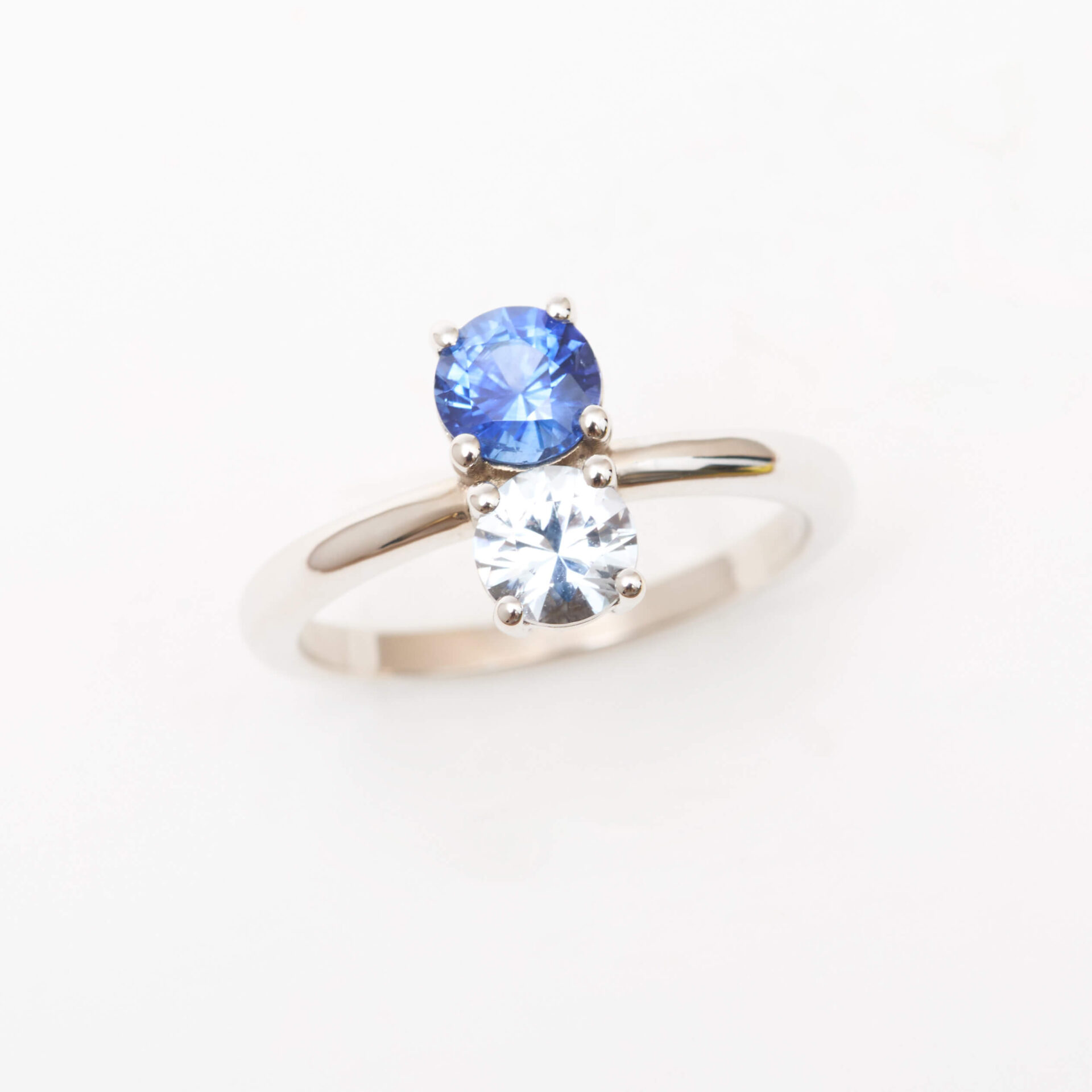 Toi et Moi - Saphir Vivid Blue et Saphir Blanc