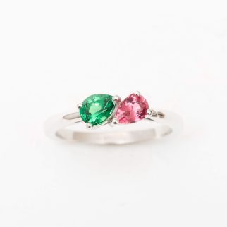 Toi et Moi - Tsavorite et Spinelle Mahenge