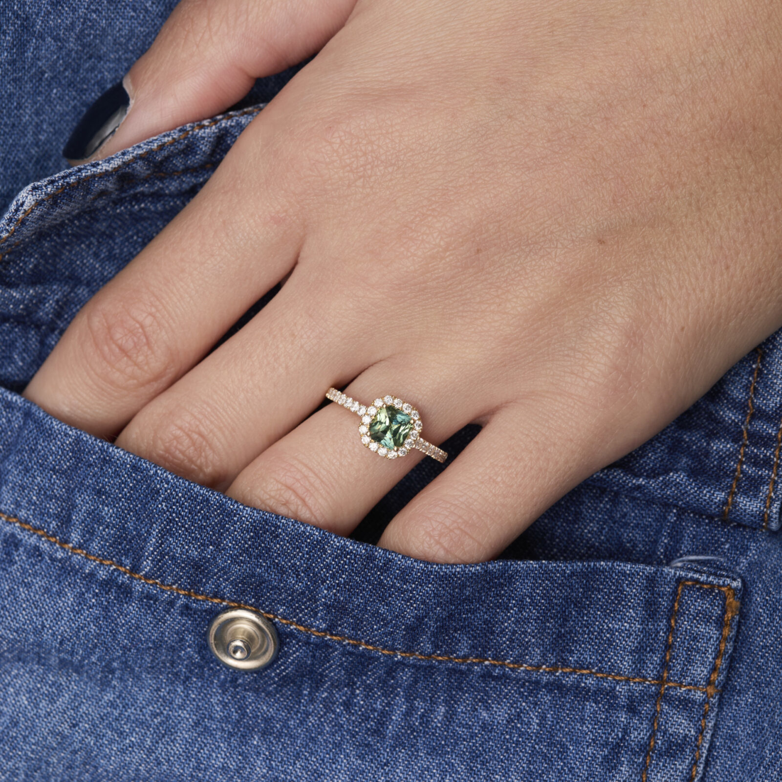 Bague Jaffna - Saphir Vert 1.12 carats – Image 2