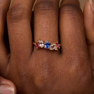 Bague Constellation - Saphir Vivid Blue et Spinelle Mahenge