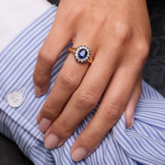 Bague Colombo - Saphir Peacock 1.74 carats