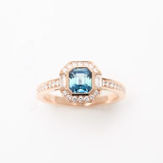 Bague Jaffna Art Deco - Saphir Teal 1,15 carats