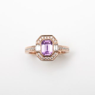 Bague Jaffna Art déco - Saphir Rose 1.29 carats